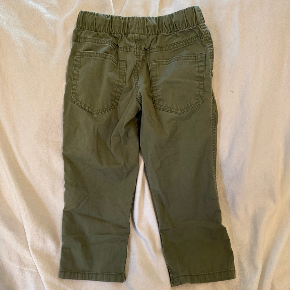Cat & Jack Olive Green Kids Khaki Drawstring Pants EUC SZ 4 - Picture 4 of 4